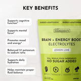 Just Ingredients Brain + Energy  Boost Electrolytes Lemon Lime- 30 Servings