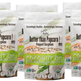 Organic Popped Sorghum Coconut Oil Pink Himalayan Sea Salt
