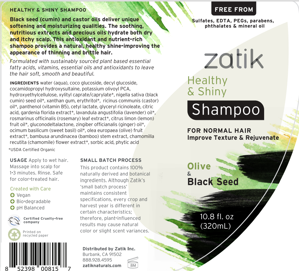 Healthy & Shiny Shampoo, Olive & Black Seed, 10.8 oz
