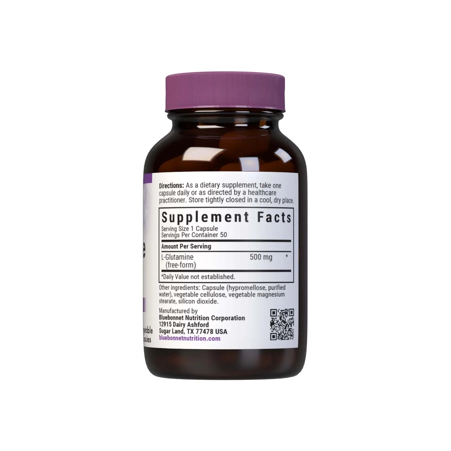 Bluebonnet L-Glutamine 500mg 50 Capsules