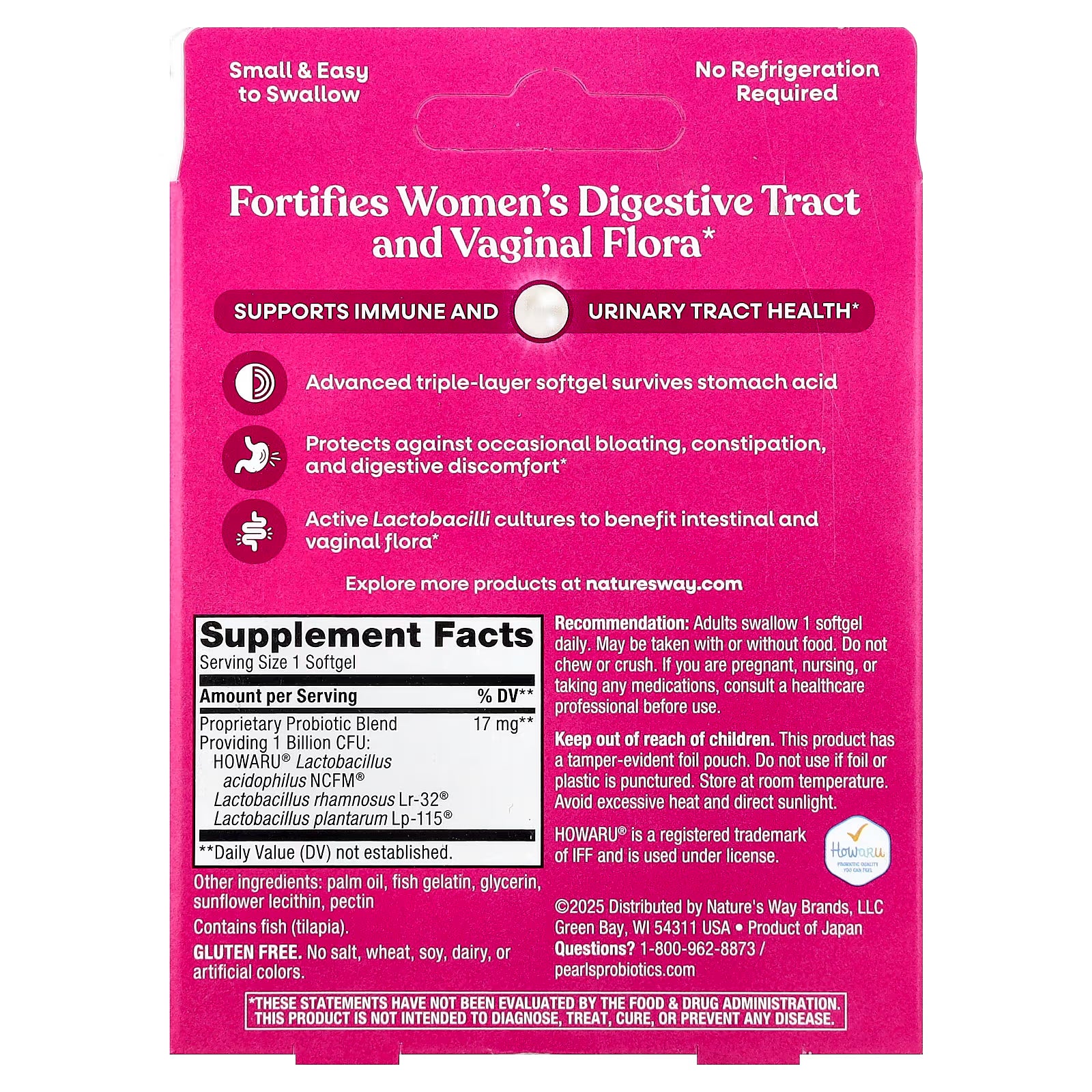 Natures Way Pearls Women's Probiotic, 30 Softgels