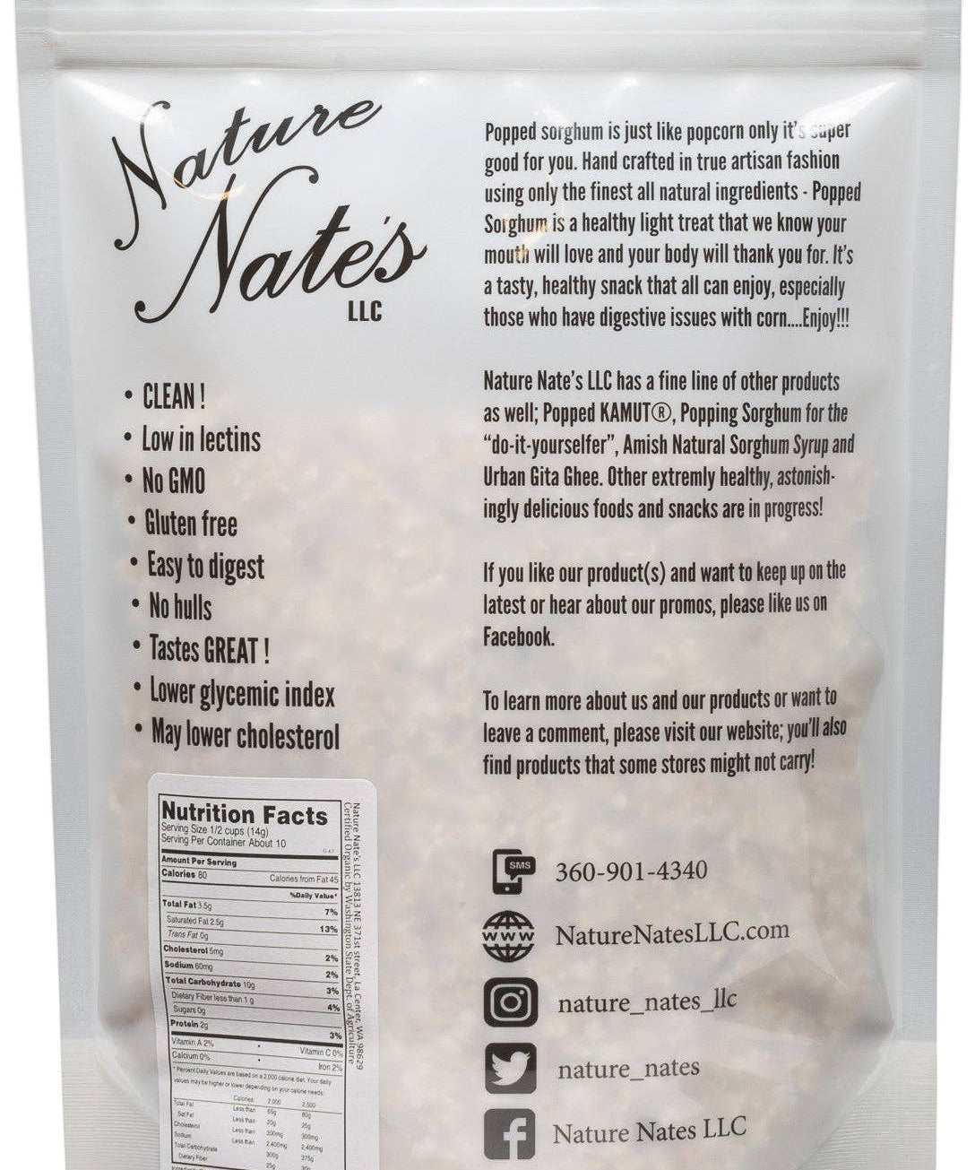 Nature Nate's Organic Popped Sorghum with Ghee Butter