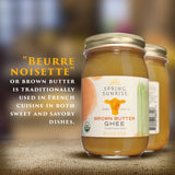 Brown Butter Organic Grass Fed Ghee: 8oz