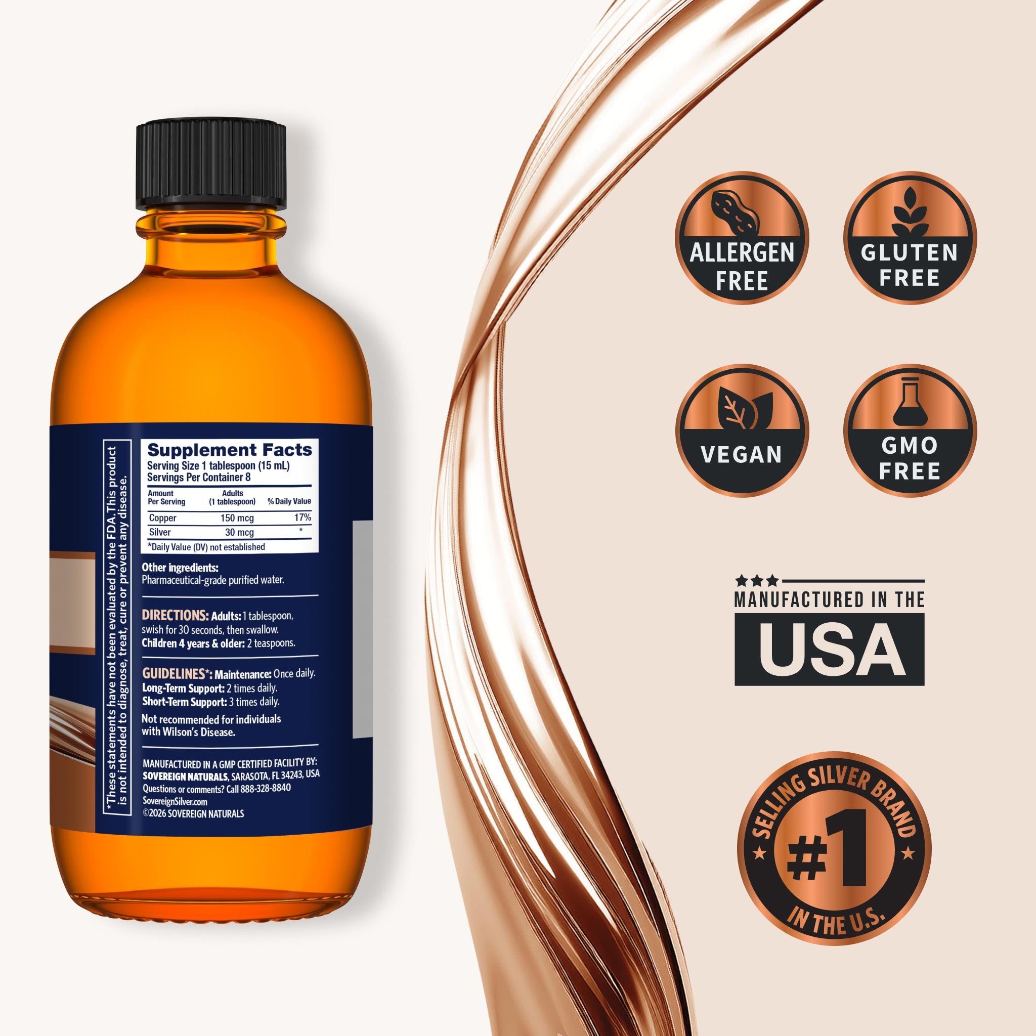 Sovereign Silver Bio-Active Copper Hydrosol 4 fl. oz.