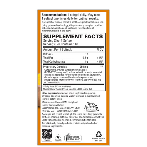 Terry Naturally CuraMed 750 mg 120 tablets