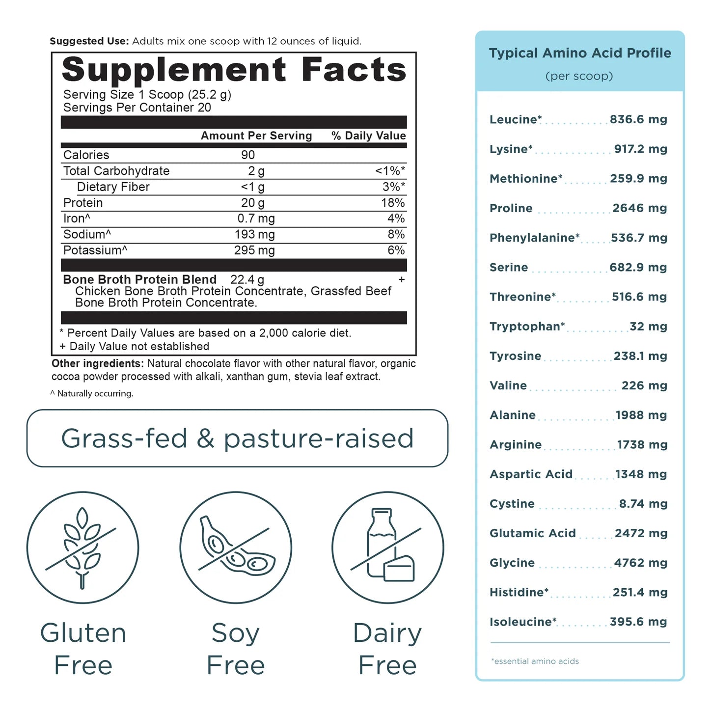 Ancient Nutrition Bone Broth Protein Chocolate, 20 Servings