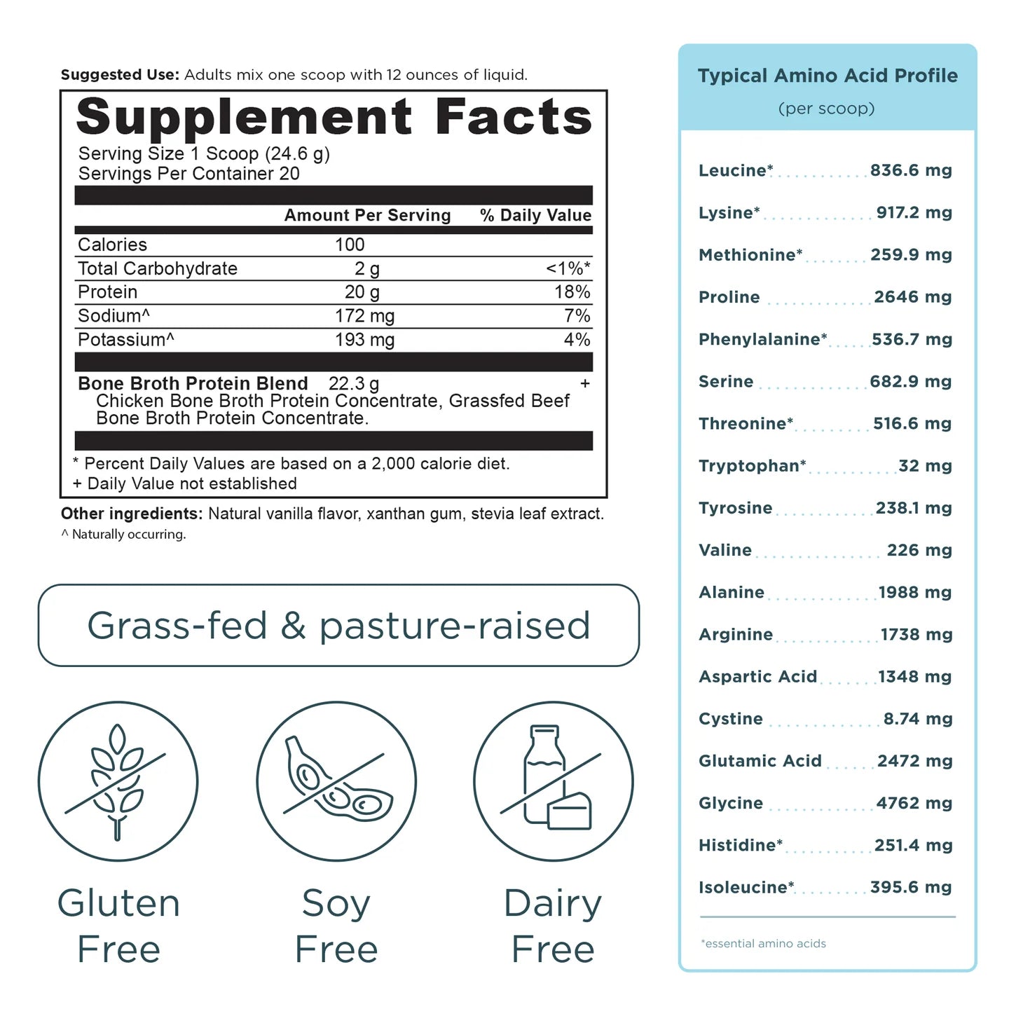 Ancient Nutrition Bone Broth Protein Vanilla, 20 Servings