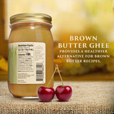 Brown Butter Organic Grass Fed Ghee: 8oz